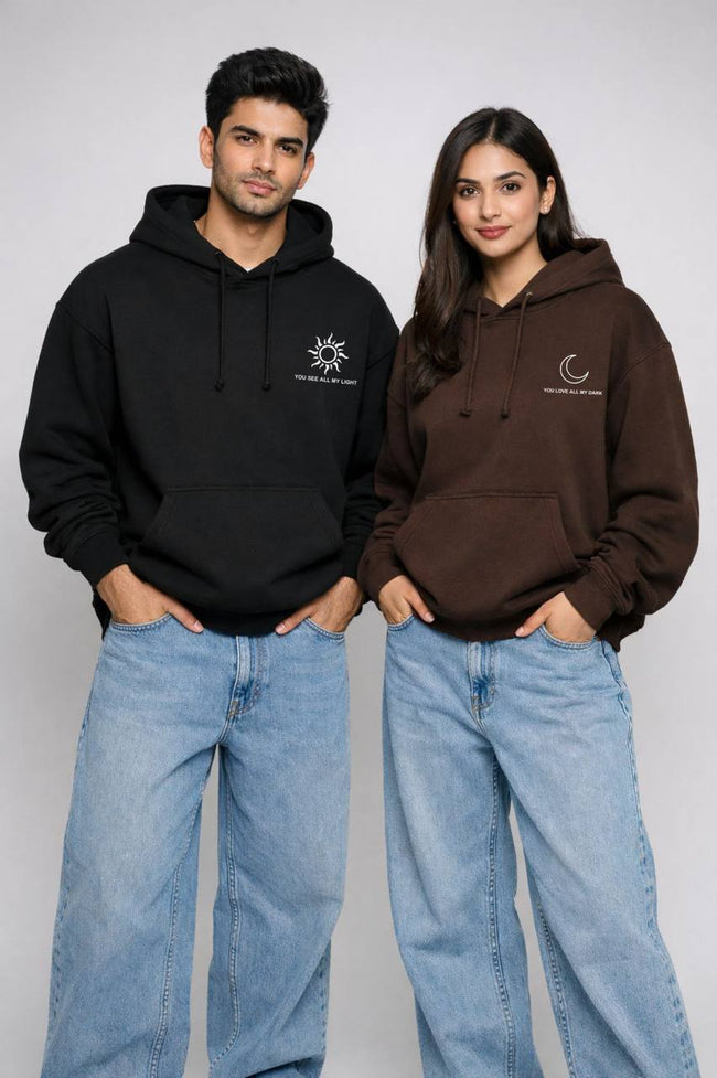 2 Pack: Hollow Sun and Moon Couple Hoodies Hover Image