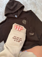 2-Pack: Favorite Place To Be Embroidery Couples Hoodies