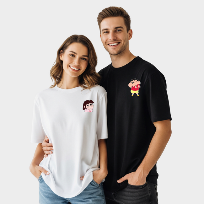2 Pack : Shinchan and Ichan Couple T-Shirt Hover Image