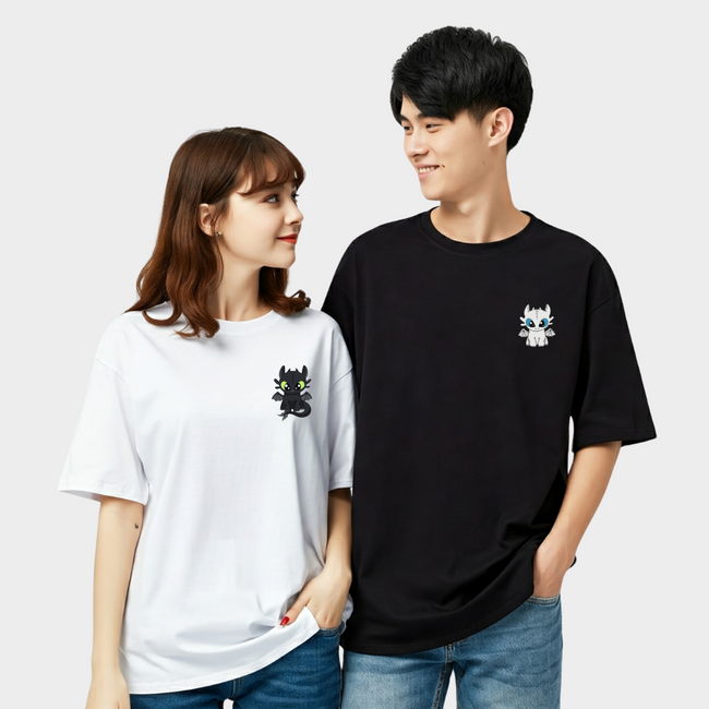 2 Pack : Toothless & Lightfury Couple T-Shirt Hover Image